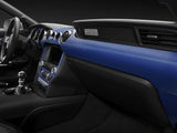 SEC10 Dash Overlay Kit; Blue Carbon Fiber (15-23 Mustang)
