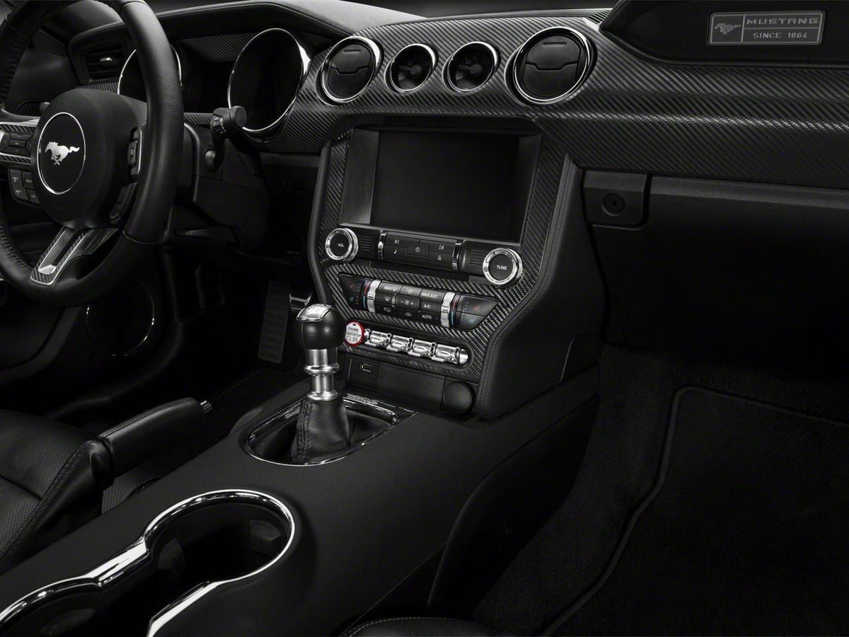 SEC10 Dash Overlay Kit; Carbon Fiber (15-23 Mustang)