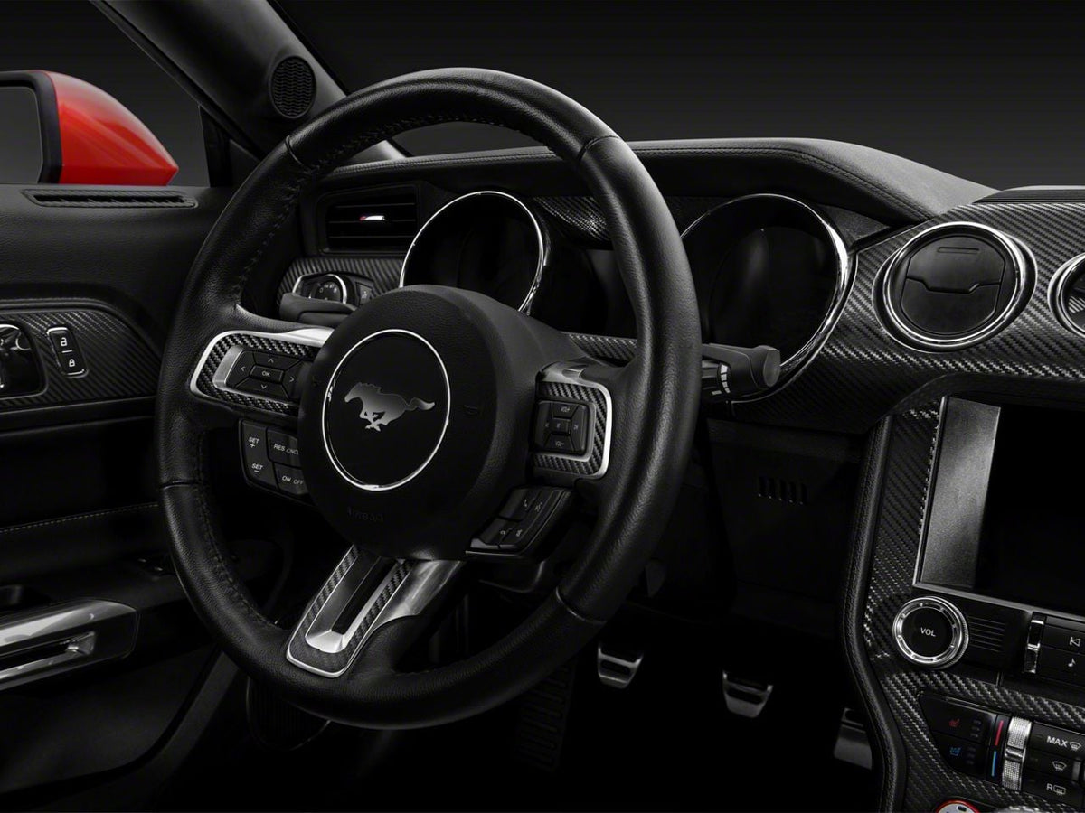 SEC10 Dash Overlay Kit; Carbon Fiber (15-23 Mustang)