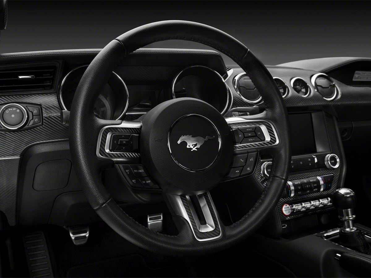 SEC10 Dash Overlay Kit; Carbon Fiber (15-23 Mustang)