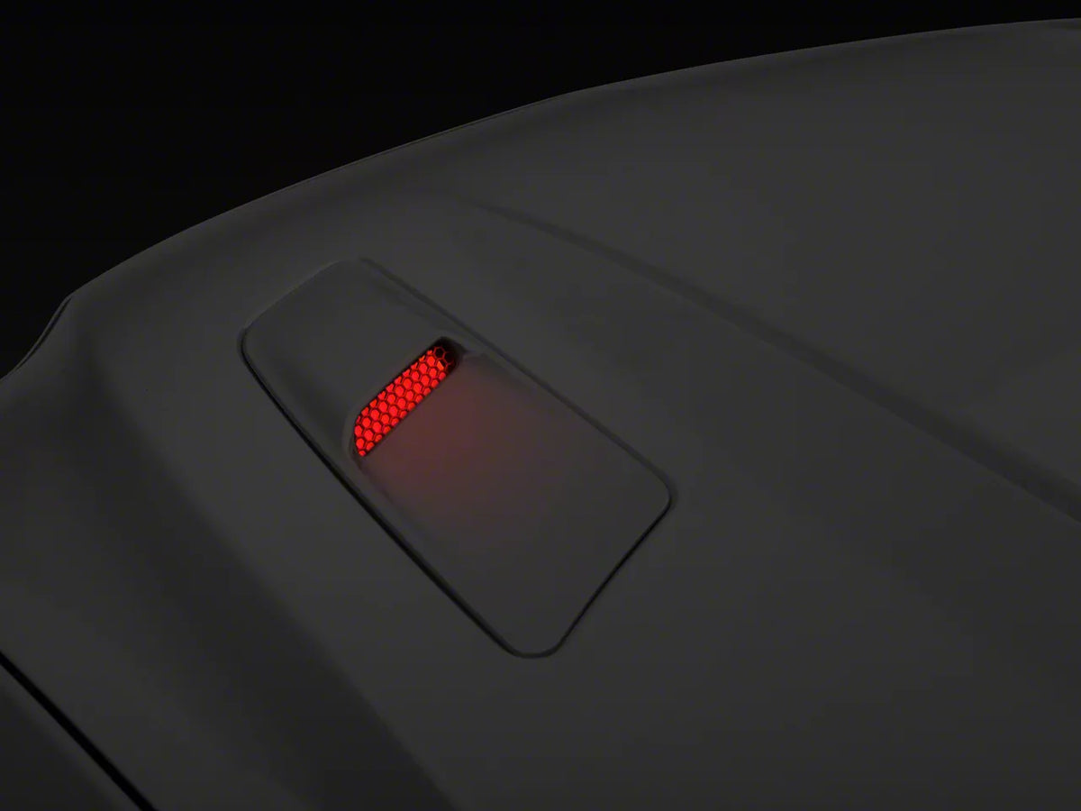 Raxiom Axial Series Hood Mount LED Turn Signal Kit; Red (15-17 Mustang GT)