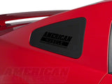 SEC10 AmericanMuscle Quarter Window Decal; Gloss Black (79-14 Mustang)