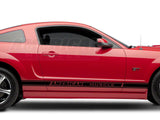 SEC10 Rocker Stripes with AmericanMuscle Logo; Gloss Black (79-23 Mustang)