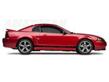 SEC10 Rocker Stripes with AmericanMuscle Logo; Gloss Black (79-23 Mustang)