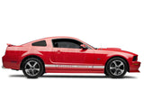 SEC10 Rocker Stripes with AmericanMuscle Logo; Silver (79-23 Mustang)