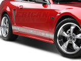 SEC10 Rocker Stripes with AmericanMuscle Logo; Silver (79-23 Mustang)