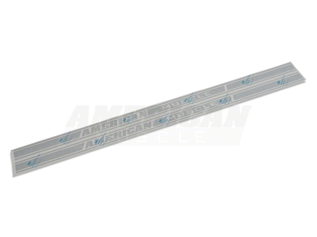 SEC10 Rocker Stripes with AmericanMuscle Logo; Silver (79-23 Mustang)
