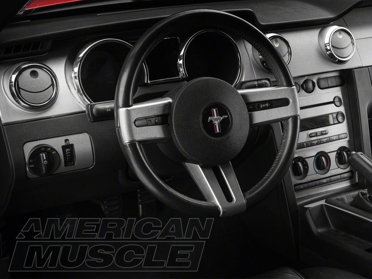 SEC10 Dash Overlay Kit; Brushed Silver (05-09 Mustang)