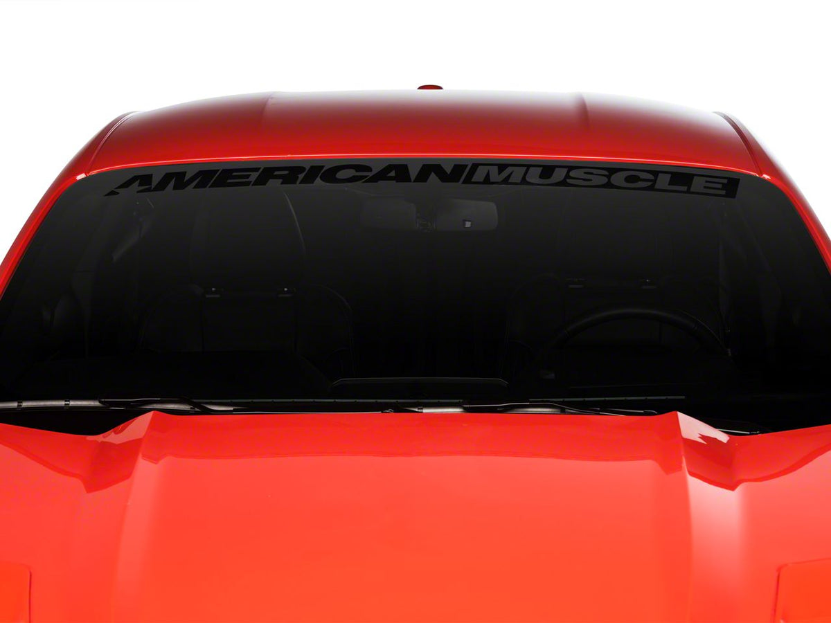 SEC10 AmericanMuscle Windshield Banner; Gloss Black (15-23 Mustang)