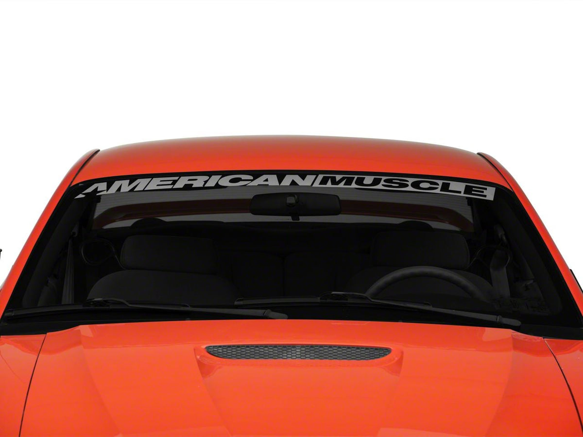 SEC10 AmericanMuscle Windshield Decal; Silver (94-04 Mustang)