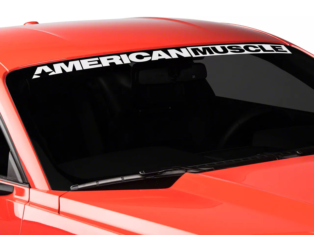 SEC10 AmericanMuscle Windshield Banner; White (15-23 Mustang)