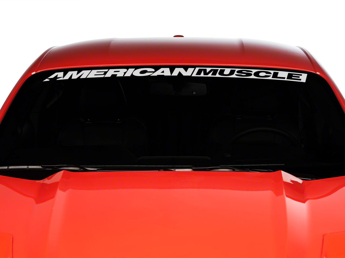 SEC10 AmericanMuscle Windshield Banner; White (15-23 Mustang)