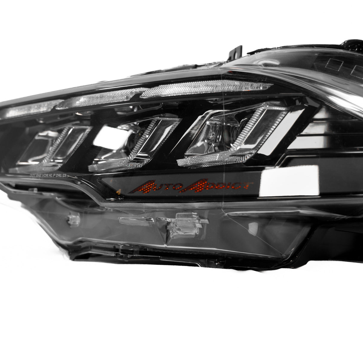 2018-2023 Ford Mustang Projector Headlights S650 Style LED Amber Sequential Turn Signals