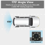 Master Tailgaters Small License Plate Frame Backup or Front Camera with 8 IR LED Night Vision, IP68 Waterproof, and 170° Wide Angle Camera