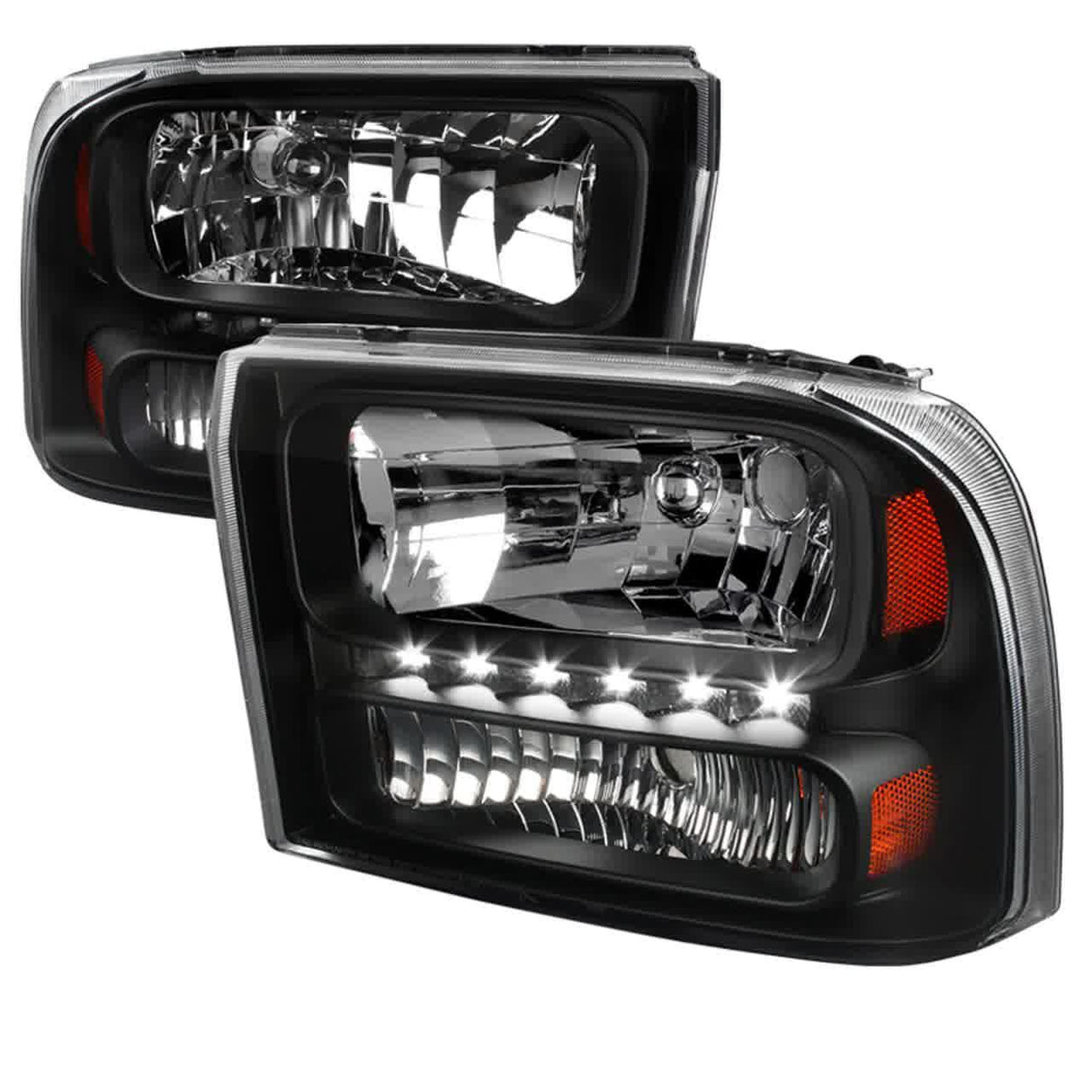 Spec-D Crystal Headlights Ford F250 / F350 (1999-2004) w/ or w/o LED Light Bar