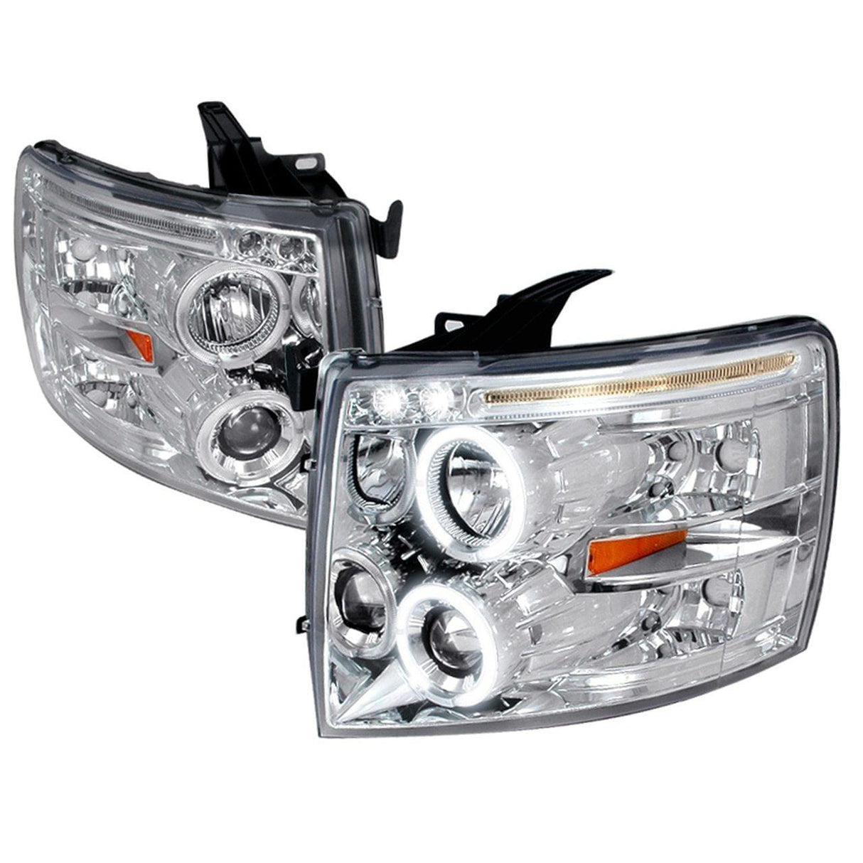 Spec-D Projector Headlights Chevy Silverado (2007-2013) Dual Halo - Black or Chrome