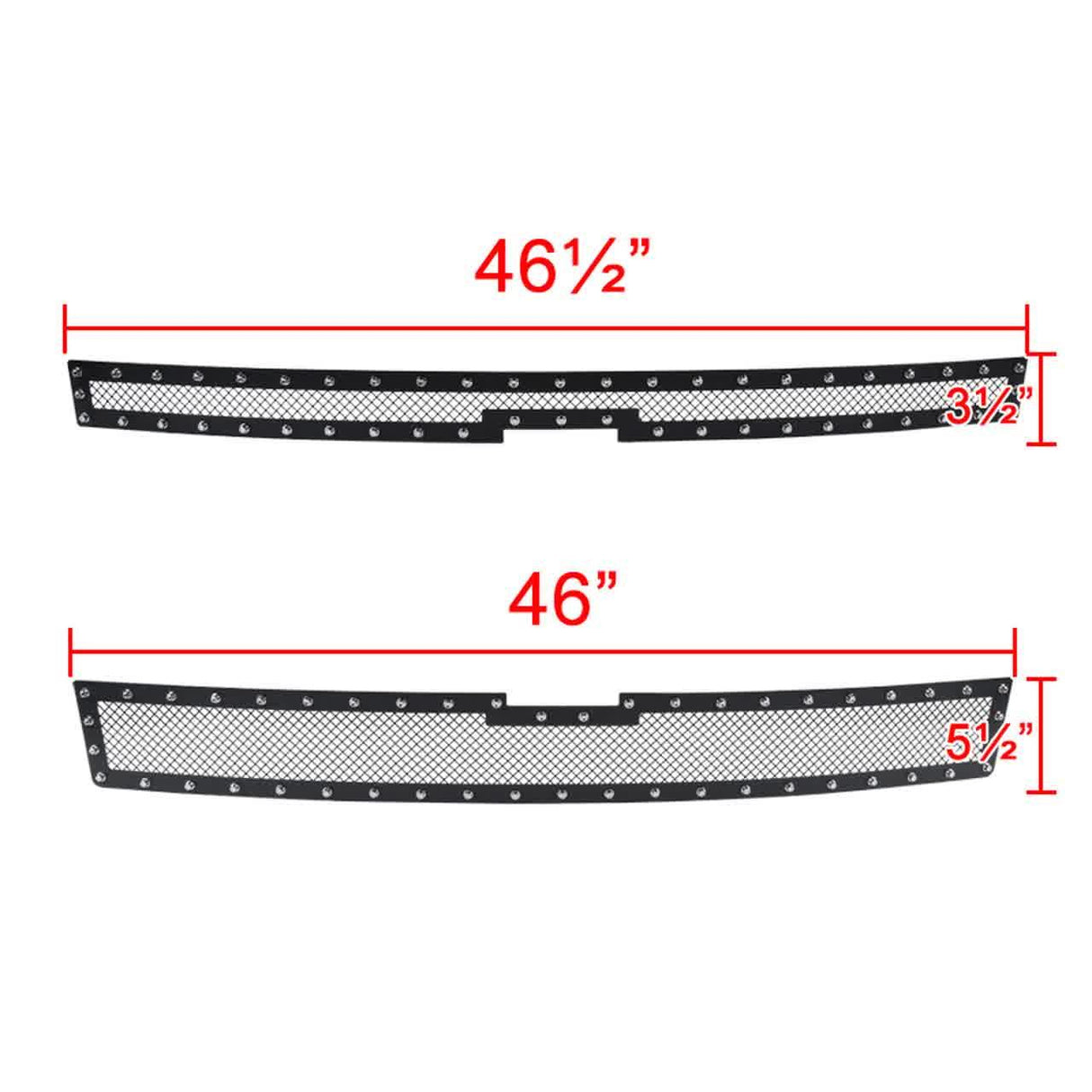 Spec-D Grill Insert Chevy Silverado 1500 (2014-2015) [2 PC Mesh Black Rivet Style] Black
