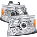 Spec-D Projector Headlights Chevy Tahoe / Avalanche [Dual Halo LED] (07-13) Black Housing