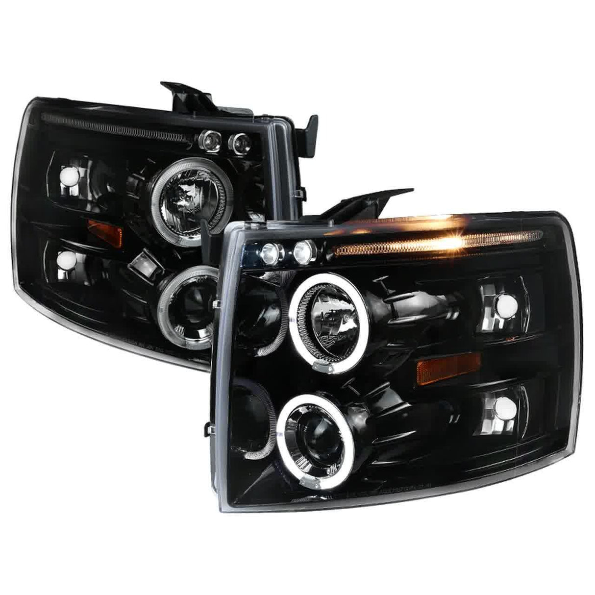 Spec-D Projector Headlights Chevy Silverado 1500 (07-14) Dual Halo - Black or Chrome