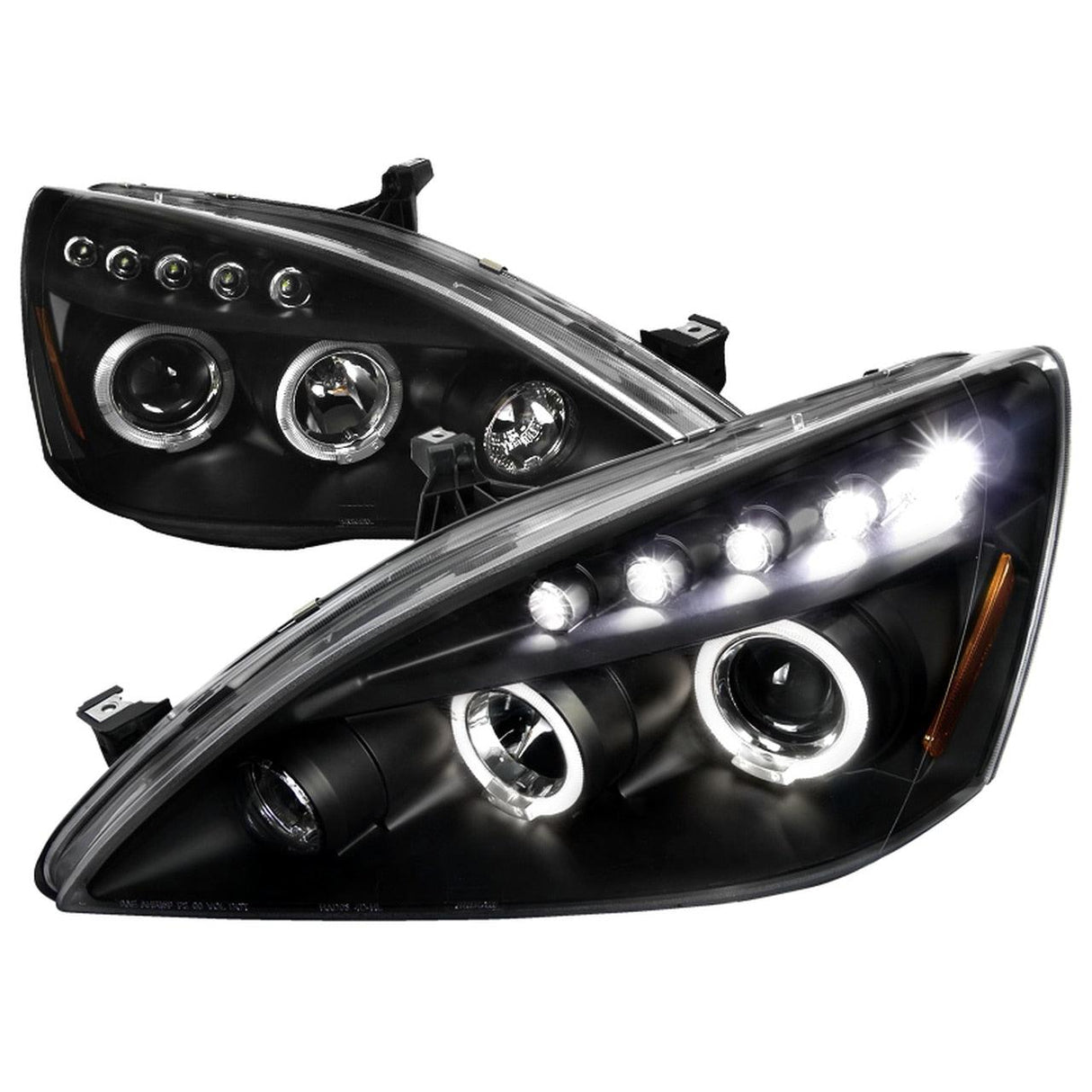 Spec-D Projector Headlights Honda Accord (03-07) Dual Halo w/ LED Accents - Black or Chrome