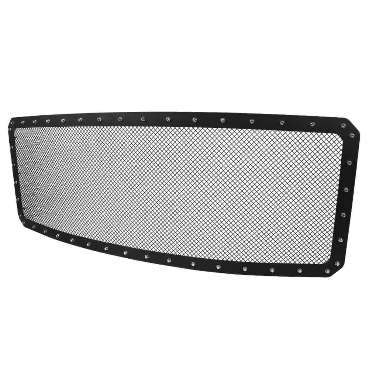 Spec-D Grill Insert Ford F250 F350 F450 F550 Super Duty (11-16) Rivet Style Black Stainless Steel
