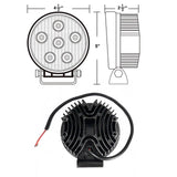 Spec-D Universal Off Road 6000K Flood Beam Fog Light - Round 18W 6-LED / Round 27W 9-LED / Square 27W 9-LED