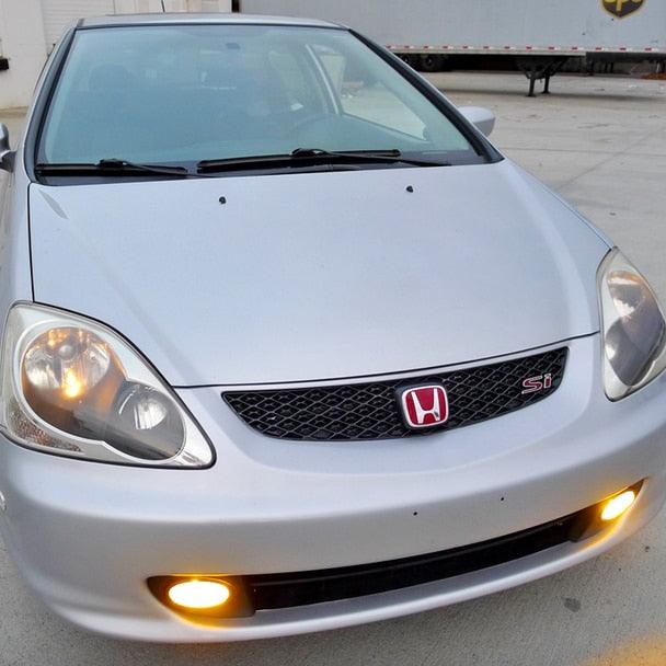 Spec-D Fog Lights Honda Civic Si EP3 (02-05) OEM Style w/ Yellow Amber Lens