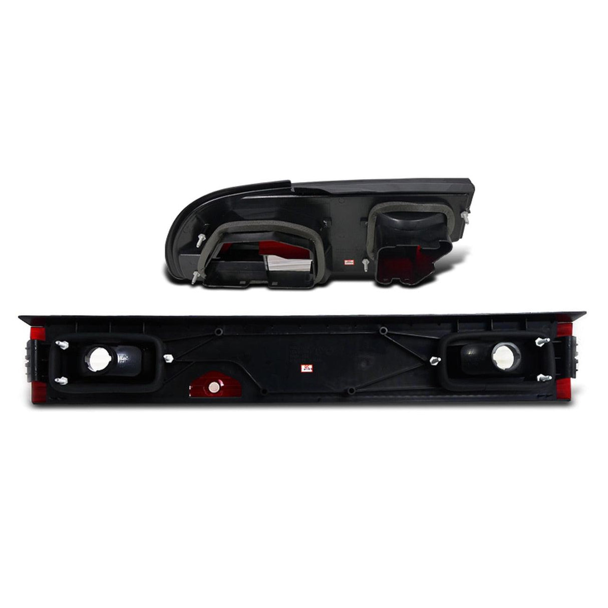 Tail Lights Nissan 240SX S13 Hatchback (89-94) w/ Center Trunk Light - Black or Red - K2 Industries