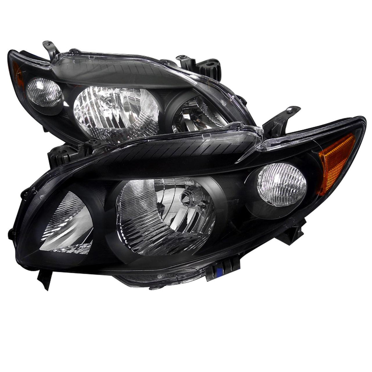 Spec-D OEM Replacement Headlights Toyota Corolla (2009-2010) [w/ Amber Reflector] Matte Black Housing