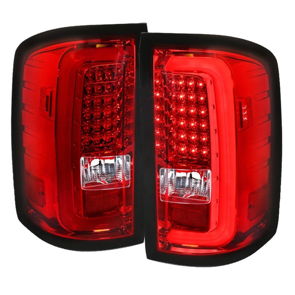 Spec-D LED Tail Lights GMC Sierra (2014-2018) C-BAR - Black / Clear / Smoked / Tinted / Red