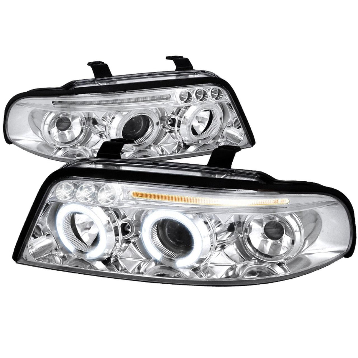 Spec-D Projector Headlights Audi A4/S4 B5 (1999 2000 2001) Dual LED Halo Black