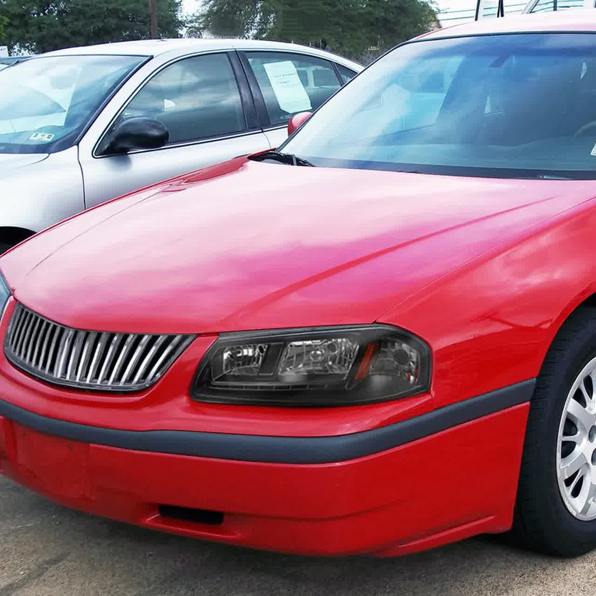 Spec-D Crystal Headlights Chevy Impala (00-05) [w/ Light Strip] Matte Black or Chrome Housing