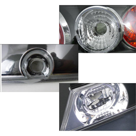 Tail Lights Nissan 240SX S13 Hatchback (89-94) w/ Center Trunk Light - Black or Red - K2 Industries