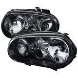 Spec-D OEM Replacement Headlights VW Golf / GTI MK4 (99-06) Matte Black Housing