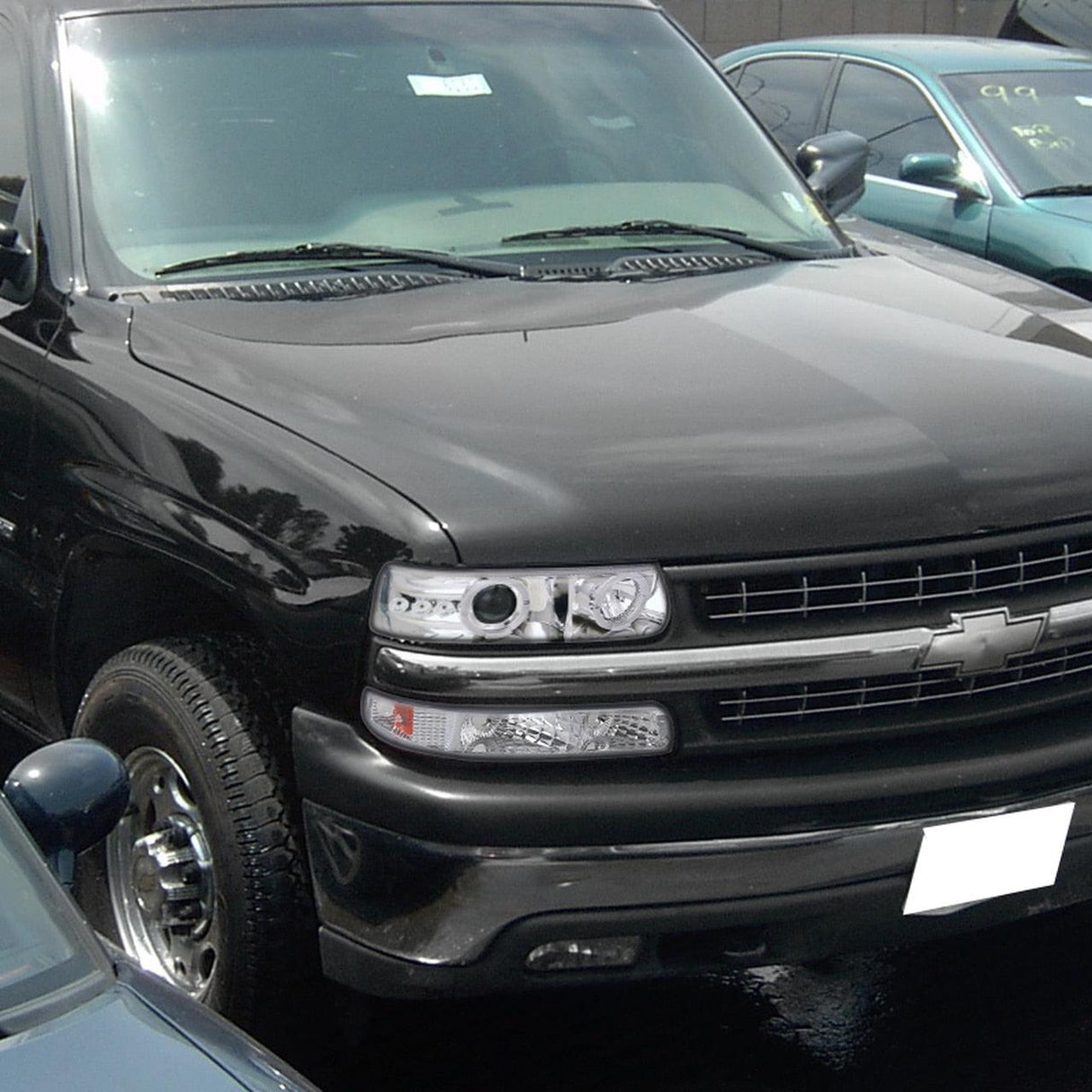 Spec-D Projector Headlights Silverado (99-02) Tahoe/Suburban (00-06) LED Dual Halo w/ Bumper Lights - Black or Chrome