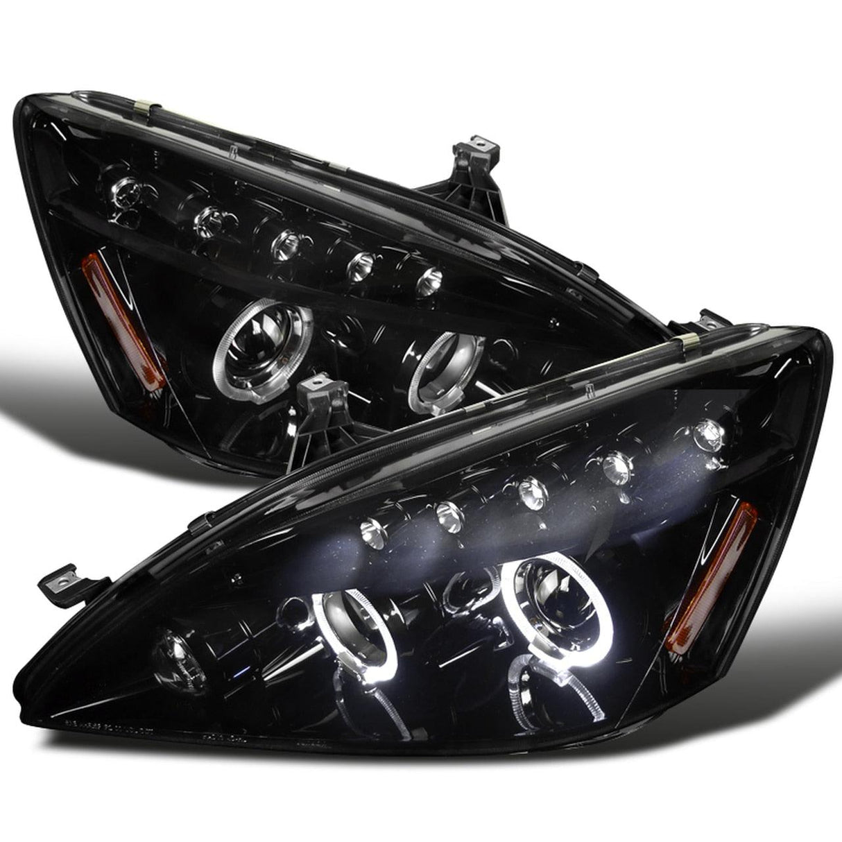 Spec-D Projector Headlights Honda Accord (03-07) Dual Halo w/ LED Accents - Black or Chrome