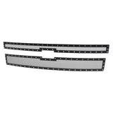 Spec-D Grill Insert Chevy Silverado 1500 (2014-2015) [2 PC Mesh Black Rivet Style] Black