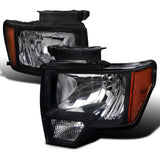 Spec-D OEM Replacement Headlights Ford F150 (09-14) [w/ Amber Reflectors] Black or Chrome Housing