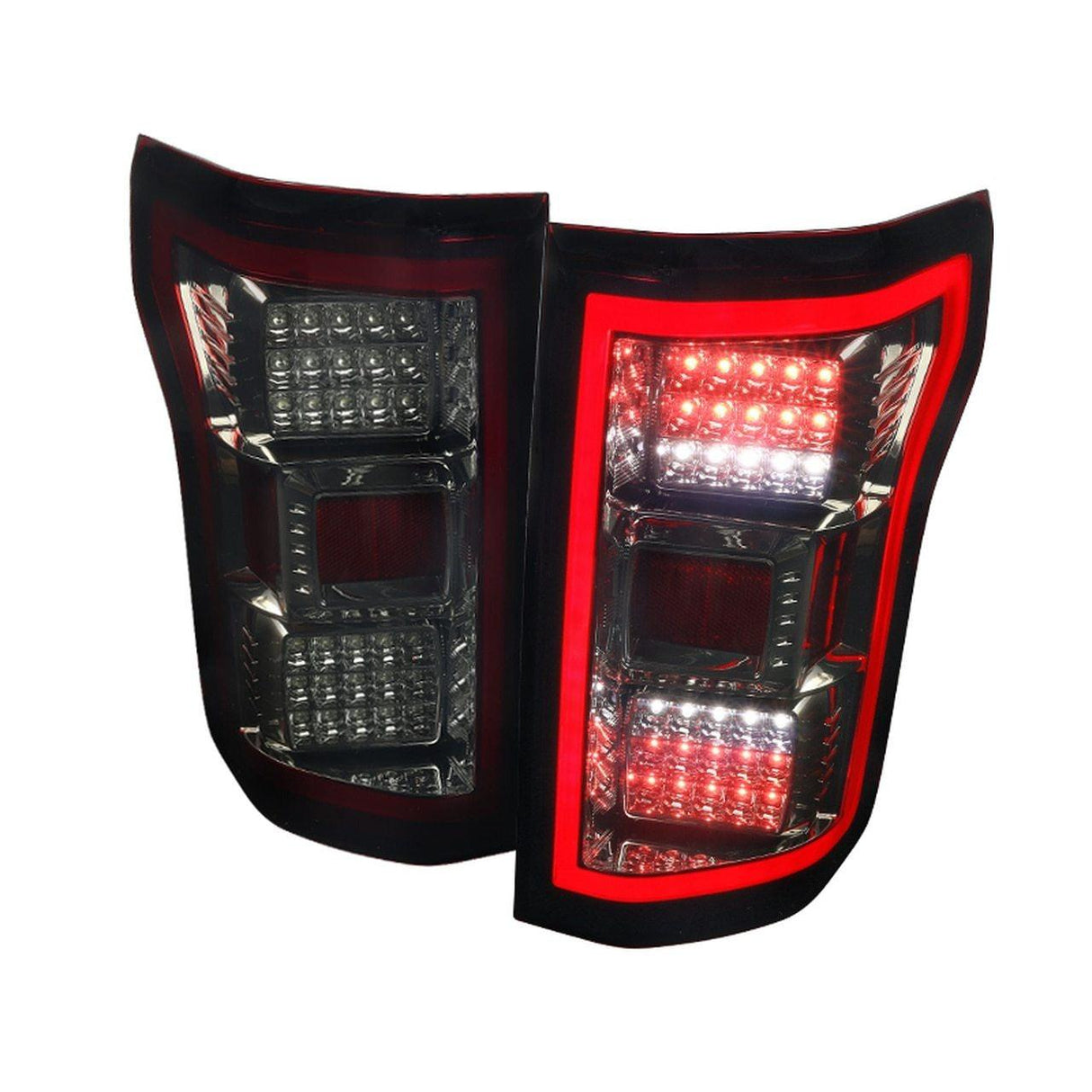 Spec-D Tail Lights Ford F150 (2018-2019-2020) Fiber Optic LED - Black / Smoke / Clear