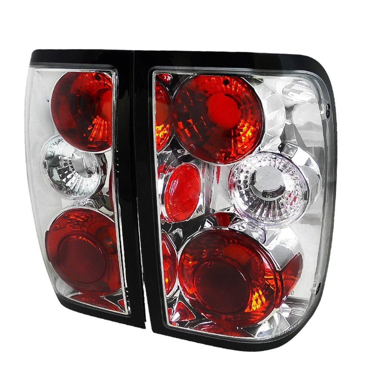 Spec-D Tail Lights Ford Ranger (1993-1997) [Altezza Style] Smoked / Chrome / Black