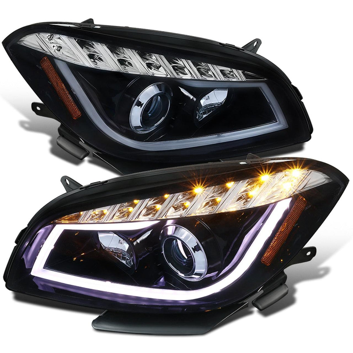 Spec-D Projector Headlights Chevy Malibu LS/LT/LTZ (08-12) Halo LED - Black/Chrome
