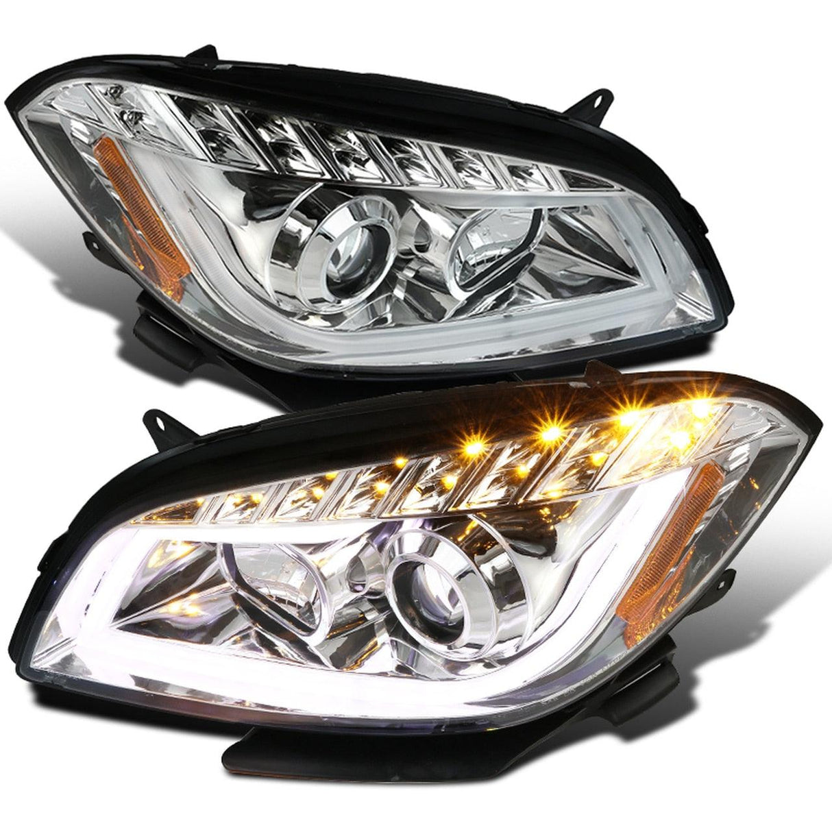 Spec-D Projector Headlights Chevy Malibu LS/LT/LTZ (08-12) Halo LED - Black/Chrome