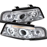 Spec-D Projector Headlights Audi A4 B5 (1996-1999) Dual Halo w/ LED - Black/Chrome