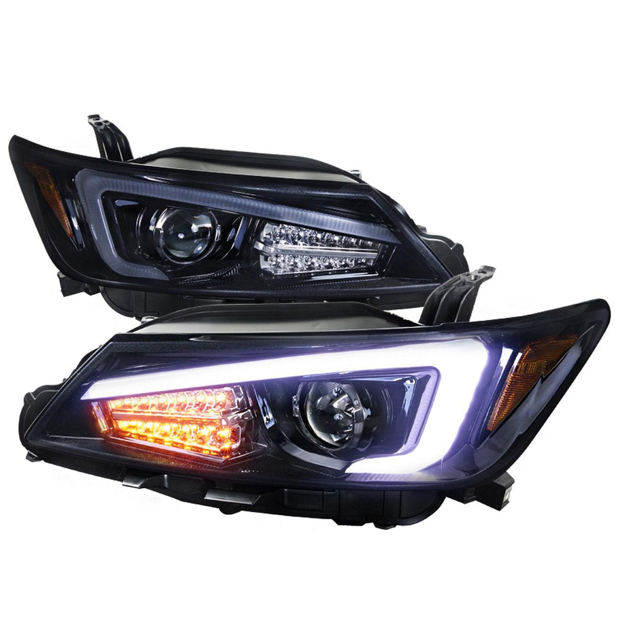 Spec-D Projector Headlights Scion tC (2011-2012-2013) w/ LED Bar - Black / Tinted / Chrome