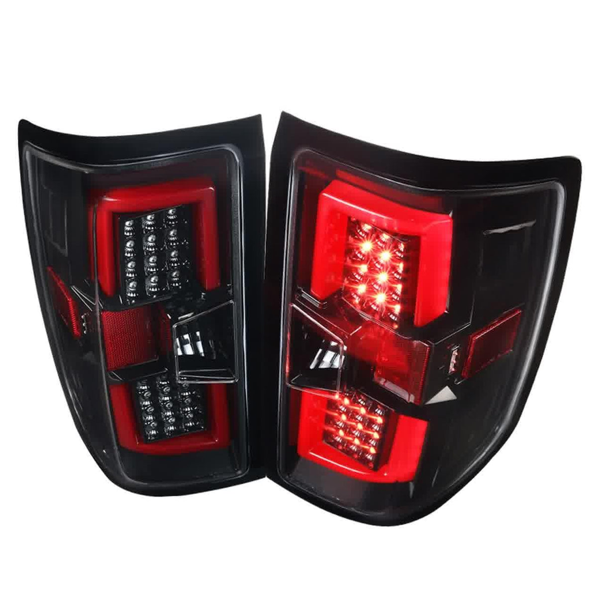Spec-D LED Tail Lights Silverado (14-17) Sierra (15-17) w/ Red LED U-Bar Black or Chrome