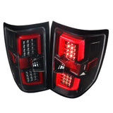 Spec-D LED Tail Lights Silverado (14-17) Sierra (15-17) w/ Red LED U-Bar Black or Chrome