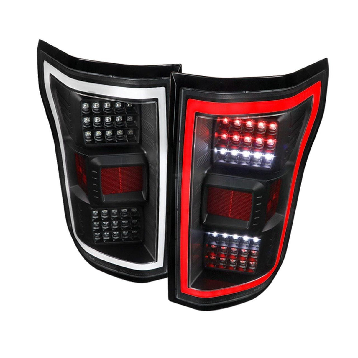 Spec-D Tail Lights Ford F150 (2018-2019-2020) Fiber Optic LED - Black / Smoke / Clear