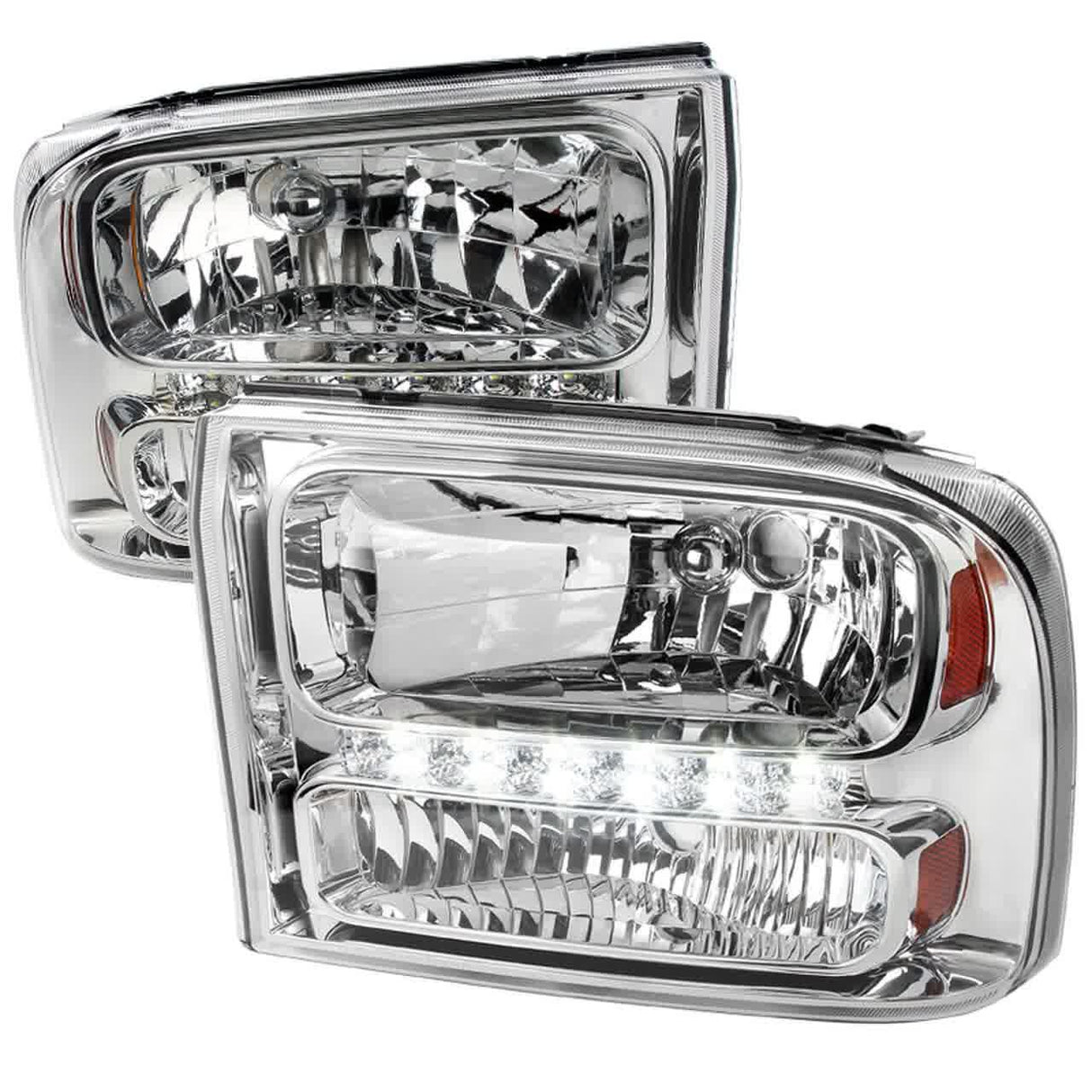 Spec-D Crystal Headlights Ford F250 / F350 (1999-2004) w/ or w/o LED Light Bar