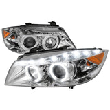 Spec-D Projector Headlights BMW 325i 330i 335i E90 Sedan (06-08) Halo LED - Black / Chrome / Tinted