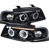 Spec-D Projector Headlights Audi A4 B5 (1996-1999) Dual Halo w/ LED - Black/Chrome